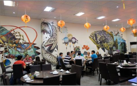 易门海鲜餐厅墙体彩绘